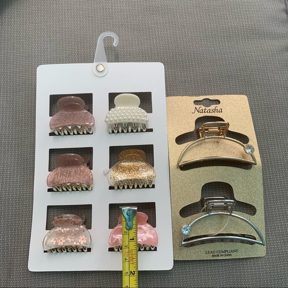 **2 hair claw sets**    Six 1'5 colorful claws +  two  3' metal claws - Picture 5 of 5